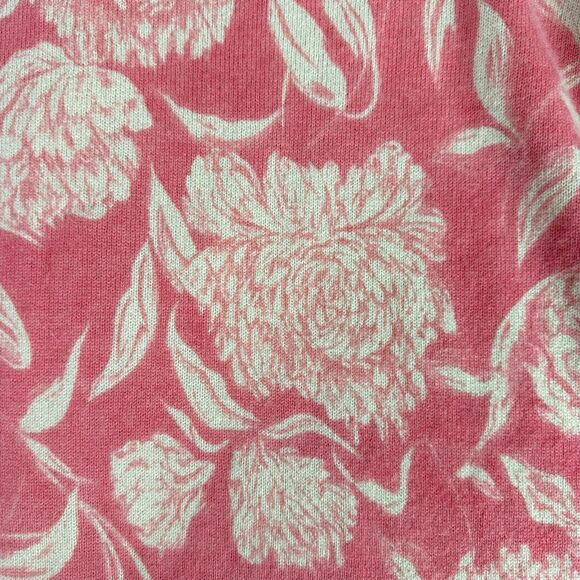 Talbots Small Petite Cashmere Cardigan Pink Cream Floral - Picture 5 of 6